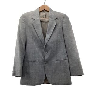 Vintage Levis Trim Cut Blazer Mens Grey Flecked Slub Sport Coat Made‎ in USA